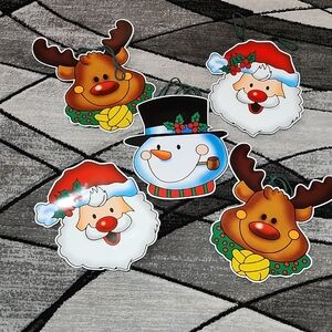 CHRISTMAS DIE-CUT SET-OF-5 GIFT BAGS 5"X7" FESTIVE BUNDLE